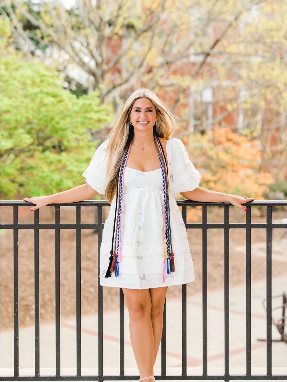 White Puff-Sleeve Mini Dress